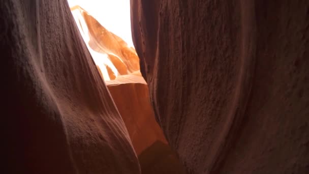 Antelope Canyon Para Fundo Formações Rochosas Impressionantes Página Arizona Criando — Vídeo de Stock