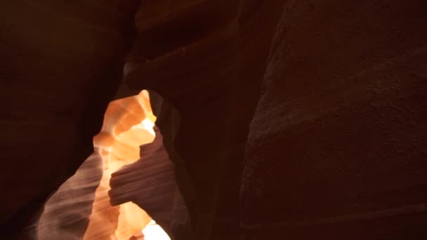 Antelope Canyon För Bakgrund Imponerande Klippformationer Page Arizona Skapa Labyrint — Stockvideo