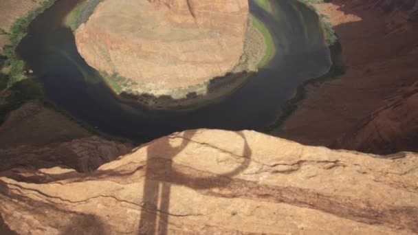 Horseshoe Bend Inciso Meandro Del Río Colorado Cerca Page Arizona — Vídeos de Stock