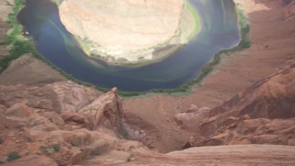 Horseshoe Bend Inciso Meandro Del Fiume Colorado Vicino Page Arizona — Video Stock