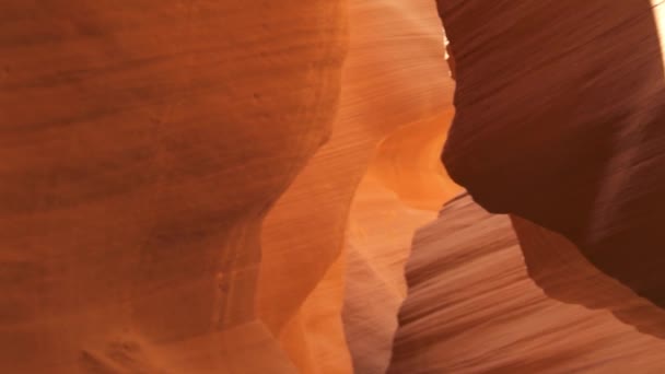 Antelope Canyon Als Hintergrund Beeindruckende Felsformationen Page Arizona Schaffen Labyrinth — Stockvideo