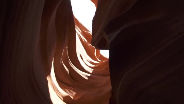 Antelope Canyon Background Impresionantes Formaciones Rocosas Página Arizona Creando Laberinto — Vídeos de Stock