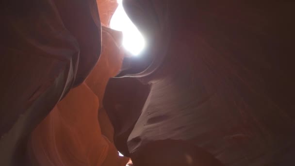 Antelope Canyon För Bakgrund Imponerande Klippformationer Page Arizona Skapa Labyrint — Stockvideo