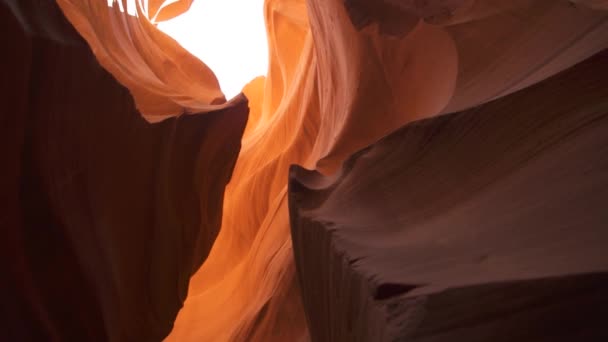 Antelope Canyon Background Εντυπωσιακοί Σχηματισμοί Βράχων Στη Σελίδα Arizona Δημιουργώντας — Αρχείο Βίντεο