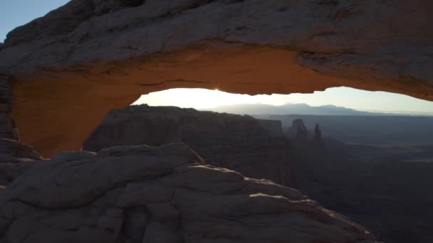Mesa Kemeri Sunrise Ada Gökyüzünde Kanyonlar Ulusal Parkı Utah Panoramik — Stok video