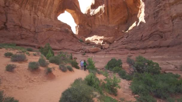 Arches Ulusal Parkı Nda Çifte Kemer Moab Utah — Stok video