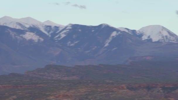 Arches Ulusal Parkı Kemer Kaya Güzel Kaya Oluşumu Dağ Moab — Stok video