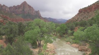 The Watchman as Viewed from the Bridge - Zion National Park in Southwest Utah USA