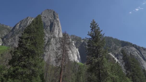 Sentinel Falls Une Longue Série Cascades Descendant Dans Vallée Yosemite — Video