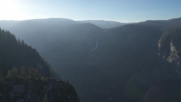 Glaciar Point Vista Con Vista Valle Yosemite Half Dome Sierra — Vídeos de Stock