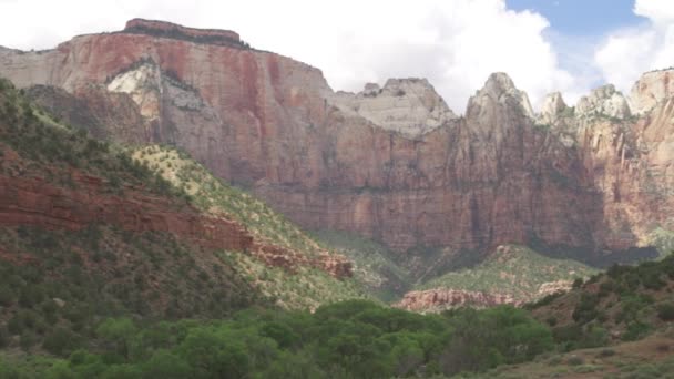 Pengadilan Patriark Taman Nasional Zion Utah Barat Daya Amerika Serikat — Stok Video