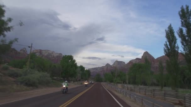 Conducción Escénica Parque Nacional Zion Suroeste Utah — Vídeo de stock