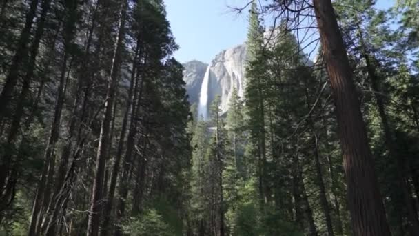 Захватывающий Дух Водопад Йосемити Самый Высокий Водопад Национальном Парке Йосемити — стоковое видео