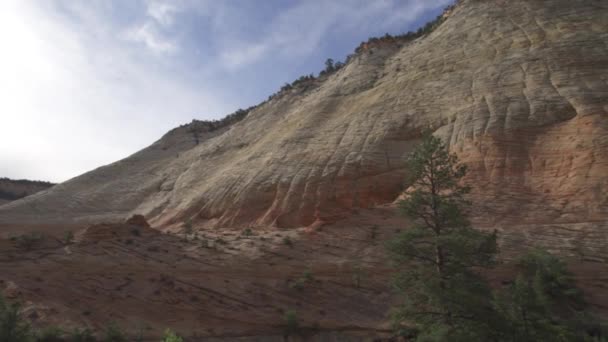 Checkerboard Mesa Iconic Elevation Navajo Sandstone Στο Εθνικό Πάρκο Σιών — Αρχείο Βίντεο