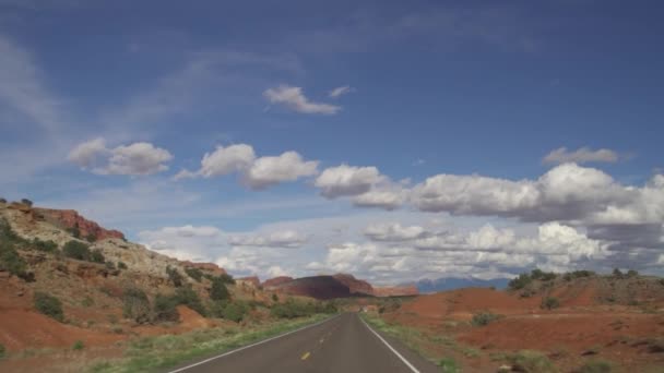 Scenic Drive Utah Arizona Zuidwest Verenigde Staten Mountainous Rock Scenery — Stockvideo