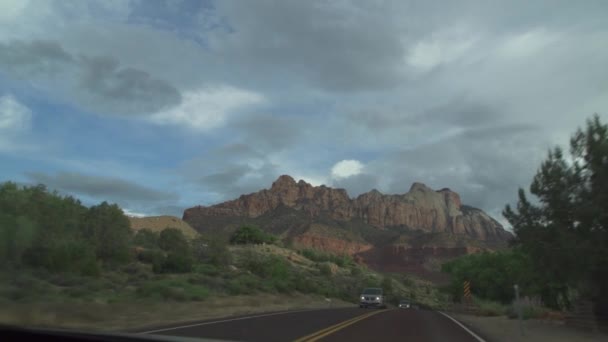 Scenic Driving Zion National Park Southwest Utah Usa — Stock Video