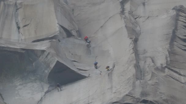 Capitan Nejznámější Vertikální Skalní Formace Národním Parku Yosemite — Stock video