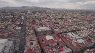Hava Meksiko Şehri Ciudad de Mxico CDMX Gün batımında yukarıdan