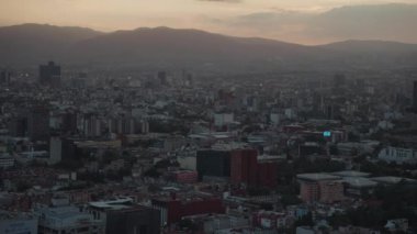 Hava Meksiko Şehri Ciudad de Mxico CDMX Gün batımında yukarıdan