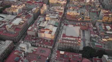 Hava Meksiko Şehri Ciudad de Mxico CDMX Gün batımında yukarıdan
