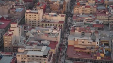 Hava Meksiko Şehri Ciudad de Mxico CDMX Gün batımında yukarıdan