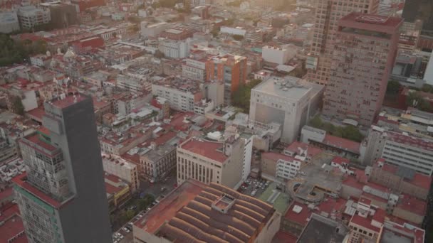 Luftaufnahme Mexiko Stadt Ciudad Mxico Cdmx Von Oben Bei Sonnenuntergang — Stockvideo