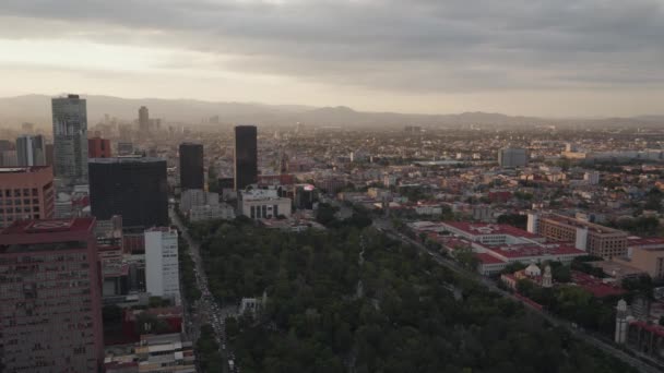 日落期间 墨西哥城城中的Mxico Cdmx空中 — 图库视频影像