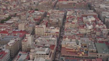 Hava Meksiko Şehri Ciudad de Mxico CDMX Gün batımında yukarıdan