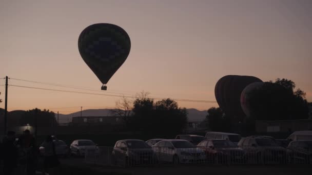 Hőlégballon Repülő Felett Piramisok San Juan Teotihuacan Mexikó Sunrise Ride — Stock videók