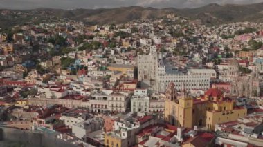 Monumento Al Pipila Hill 'den Guanajuato City Mexico' nun panoramik görüntüsü