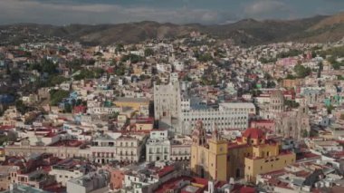 Monumento Al Pipila Hill 'den Guanajuato City Mexico' nun panoramik görüntüsü