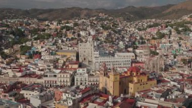 Monumento Al Pipila Hill 'den Guanajuato City Mexico' nun panoramik görüntüsü