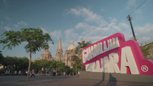 Guadalajara Jalisco Meksika Dan Letras Mektupları — Stok video