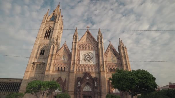Templo Expiatorio Del Santsimo Sacramento Iglesia Católica Arquitectura Neogótica Guadalajara — Vídeos de Stock