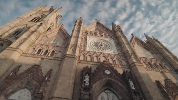 Церква Сантімо Сакраменто Неоготична Архітектура Гвадалахара Мексика — стокове відео