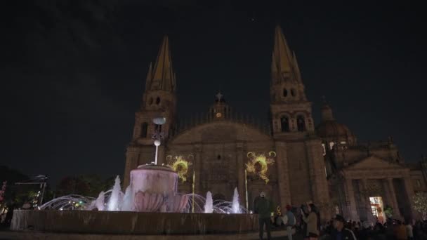 Guadalajara México Novembro 2023 Video Mapping Light Show Catedral Metropolitana — Vídeo de Stock