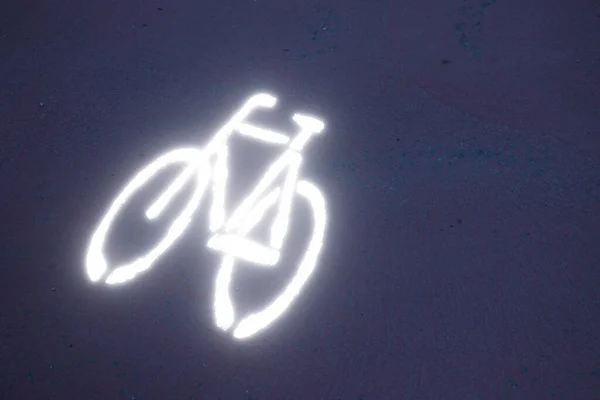 Neon Sign Bike Grey Background — Stock Photo, Image