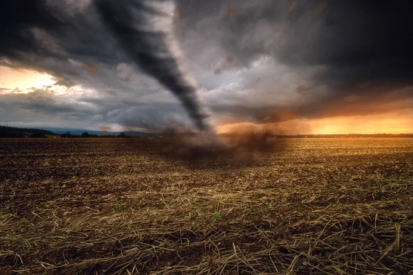 Large Storm Clouds Tornado Nature Background — Stock Photo, Image