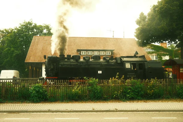 Locomotiva Vapore Nera Vecchio Treno — Foto Stock