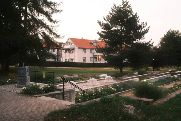 Schöne Aussicht Auf Brunnen Stadtpark — Stockfoto