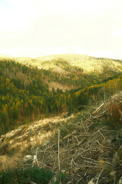 Krásná Krajina Podzimních Horách Pozadí Přírody — Stock fotografie