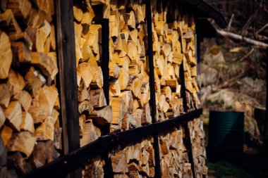 Kuru odunlu ahşap duvar, giyin