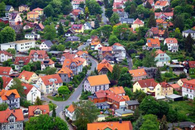Almanya 'da küçük bir köyün güzel manzarası