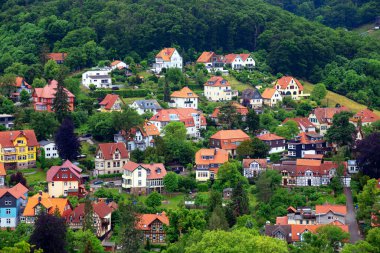 Almanya 'da küçük bir köyün güzel manzarası