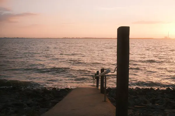 Solnedgång Havet Vacker Naturskön Utsikt — Stockfoto
