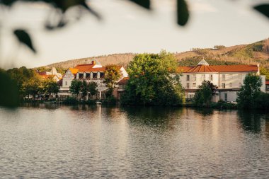 Yazın Ilsenburg göleti. Harz Dağları 'nda bir gezinti yeri.