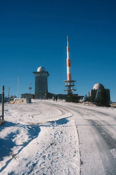 Estação Meteorológica Alemã Montanha Brocken Nas Montanhas Harz — Fotografia de Stock