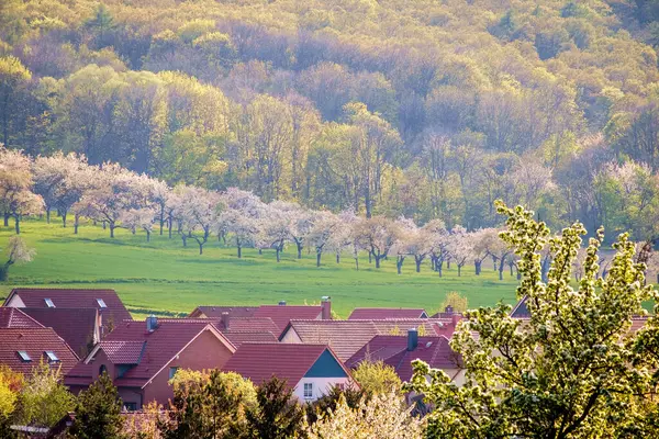 European Town Spring Mountains — Stock Photo, Image
