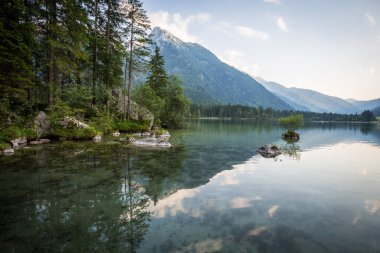 dağ orman içinde güzel göl 