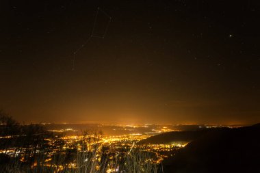 Gece şehir Üstten Görünüm 